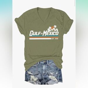 Olive Green Gulf of Mexico Graphic Tee